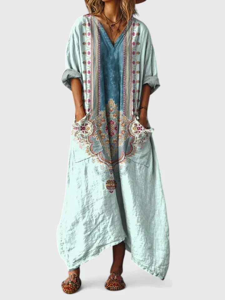 Elegant Oversize Pocket Dress for Women, Plus Size