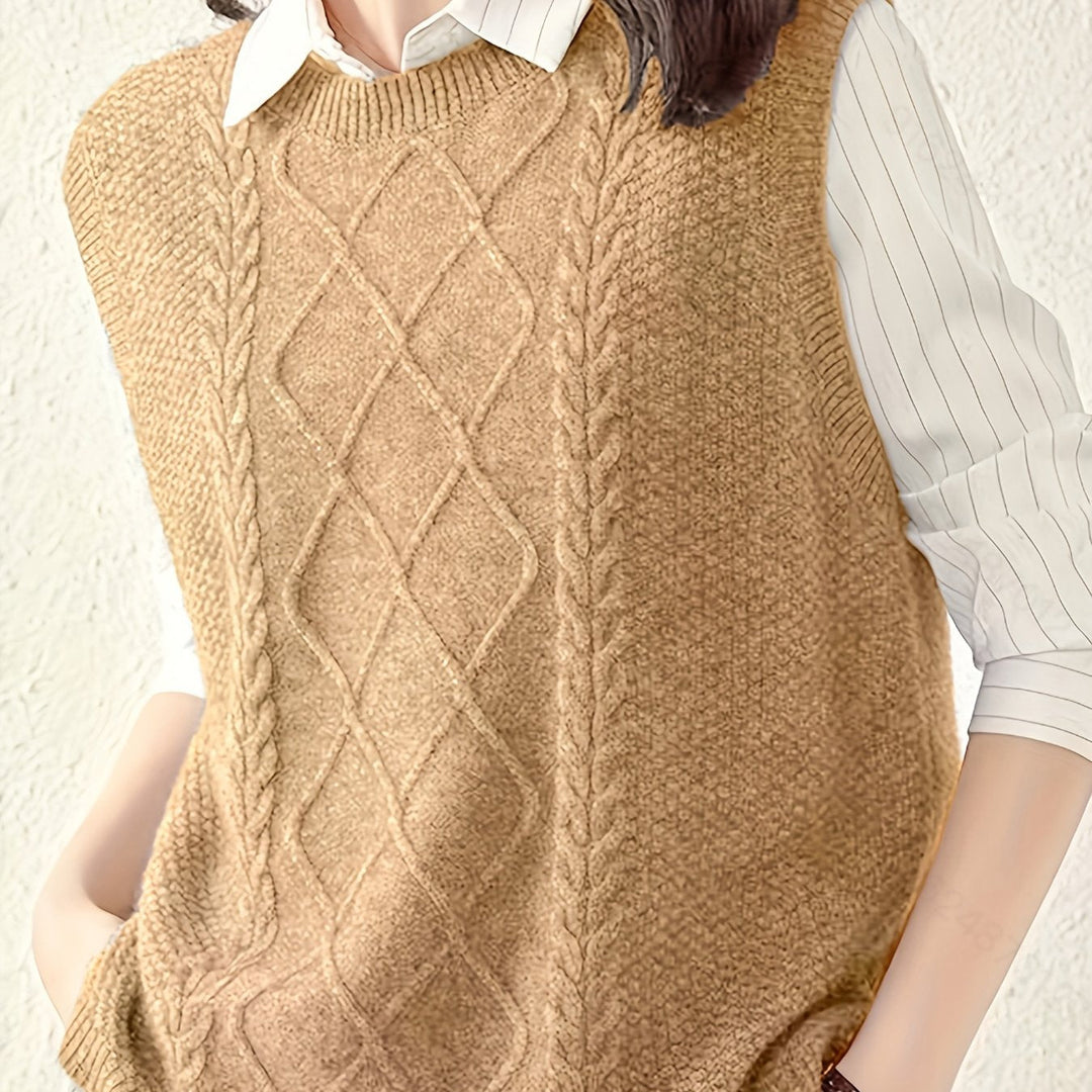 Cable-Knit Sweater Vest for Women