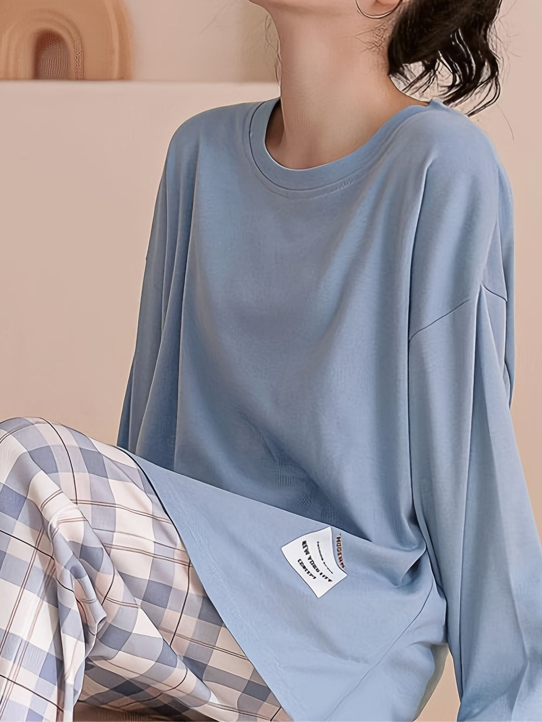 Plaid Two-Piece Set for Women, Relaxed Style