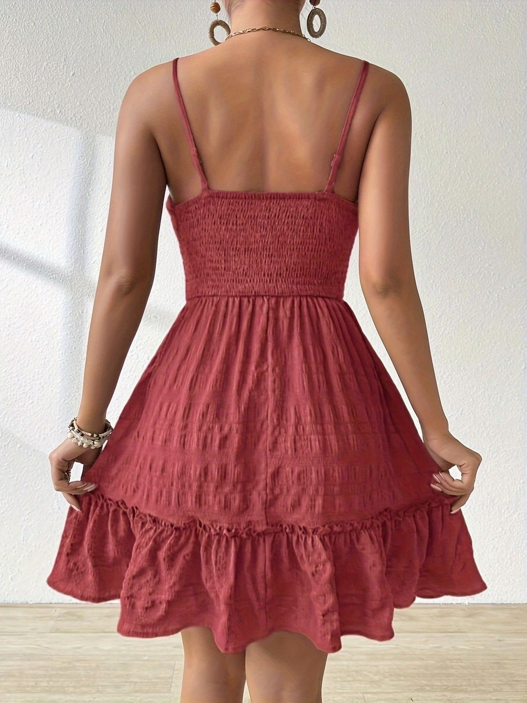Women's Breezy Ruched Mini Dress