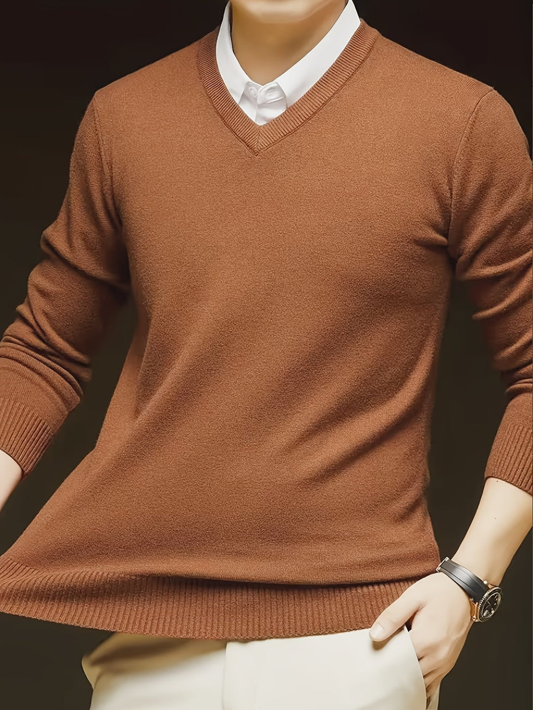 Classic V-Neck Pullover for Men