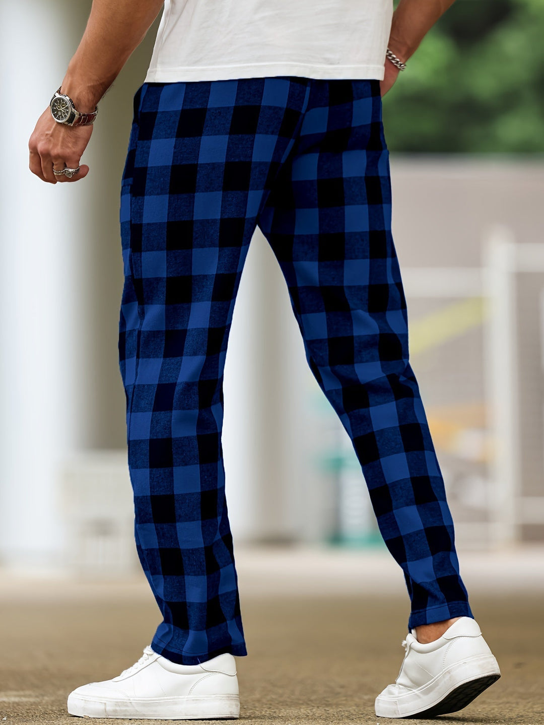 Men's Relaxed Plaid Lounge Pants