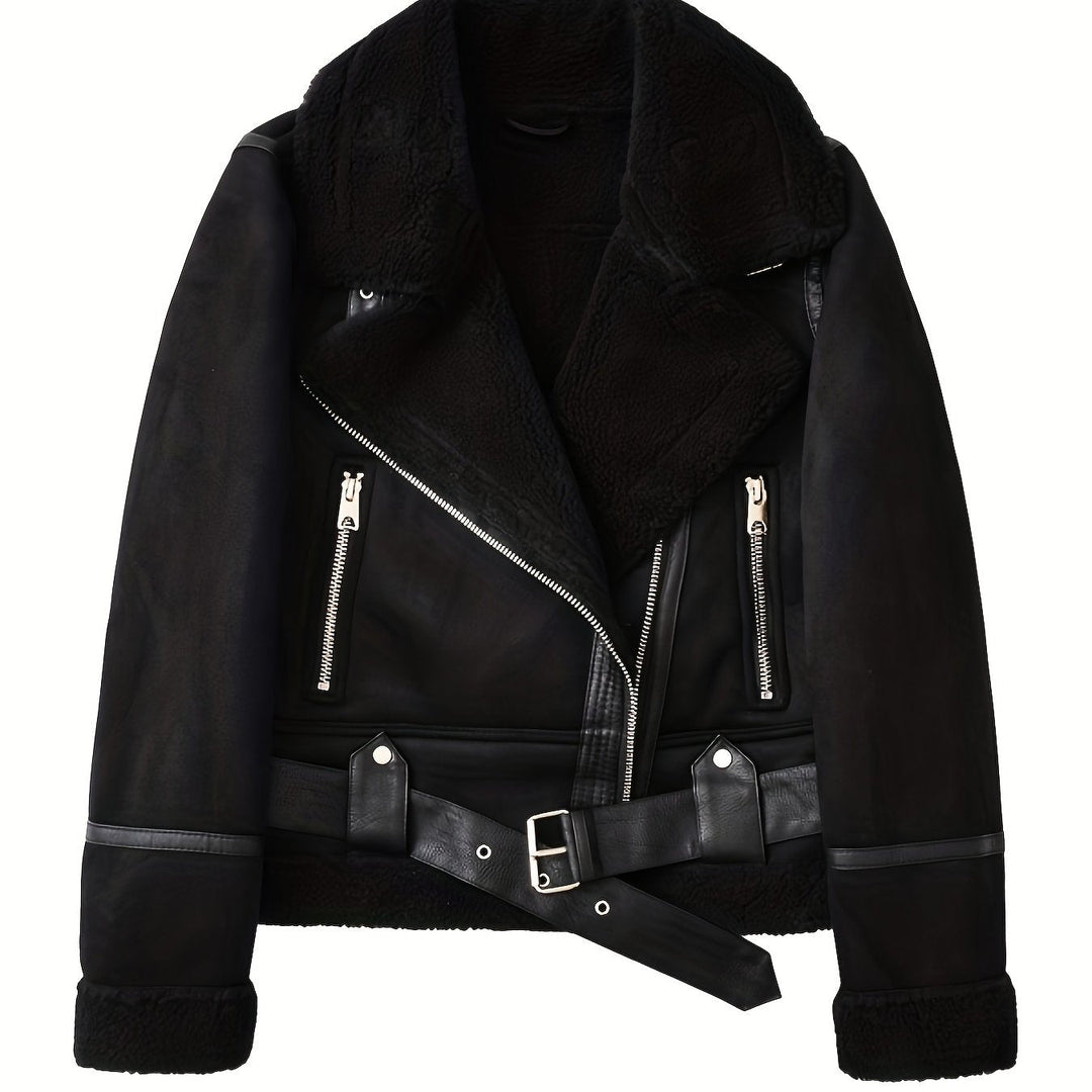 Belted Aviator Jacket for Women