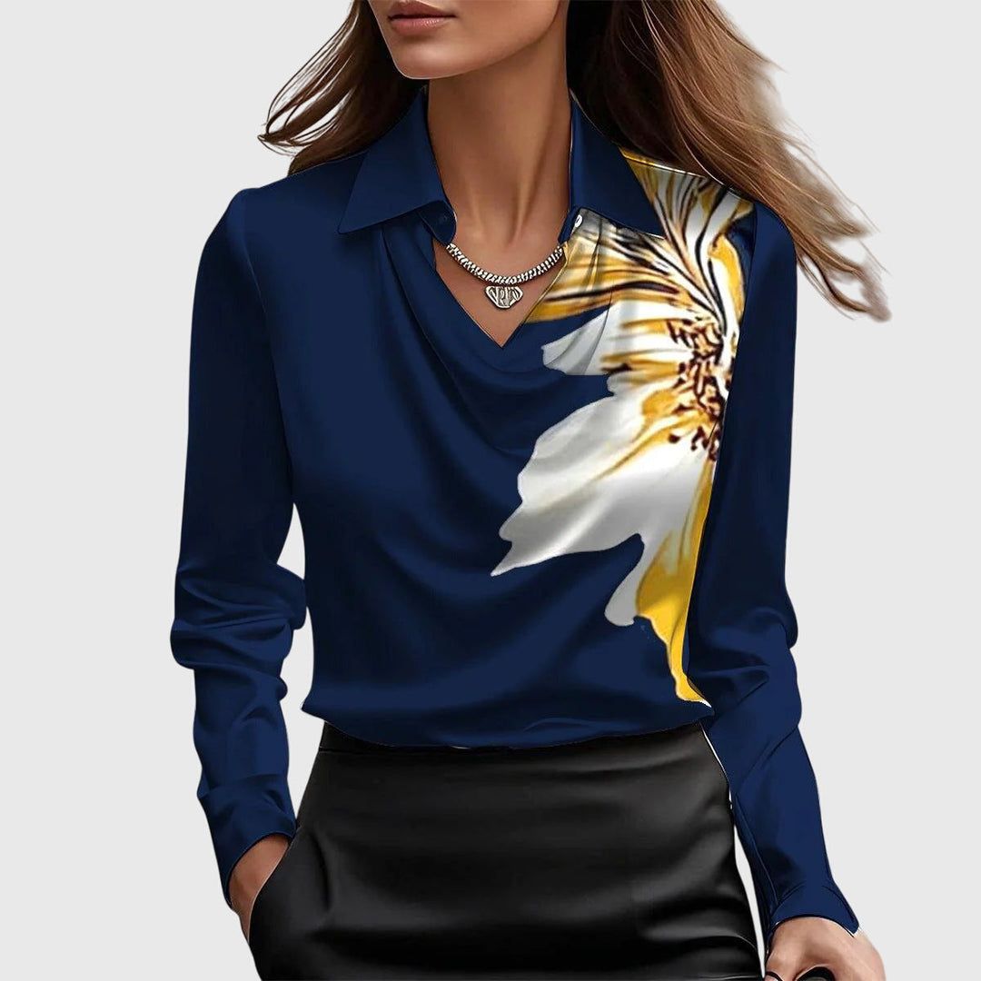 Draped Elegant Blouse for Women, Plus Size