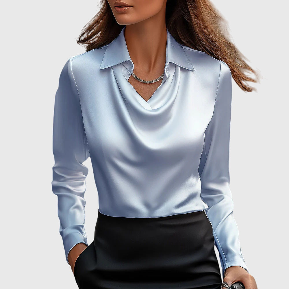 Draped Elegant Blouse for Women, Plus Size