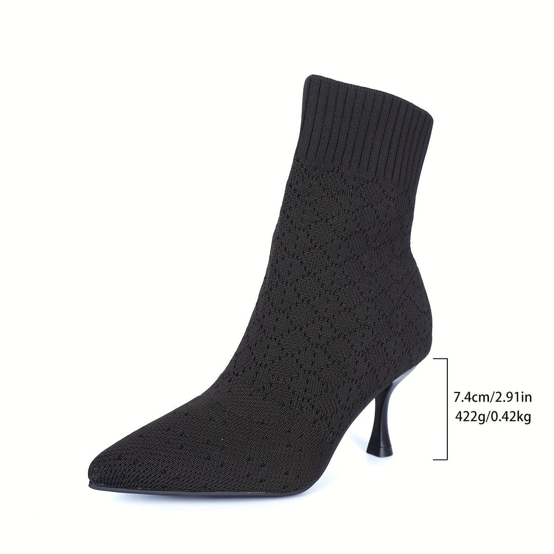 Pointed Sock-Style Ankle Boots for Women