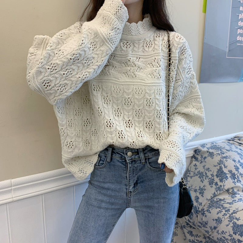 Women's Knit Sweater – Black, Khaki, White