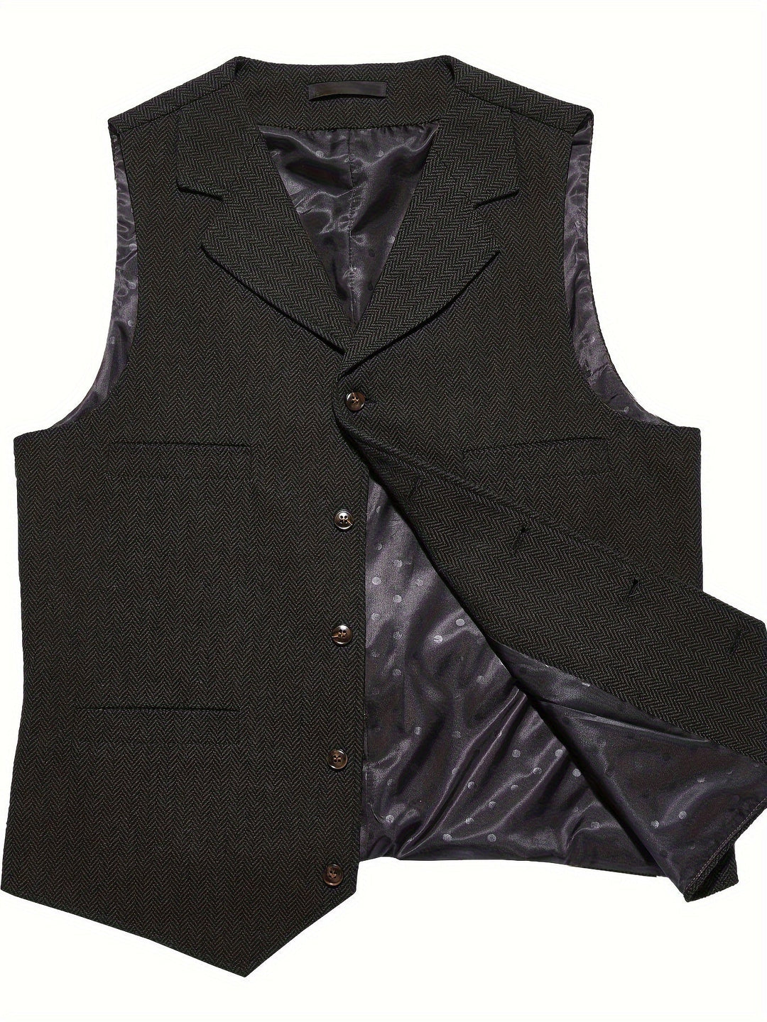 Refined Herringbone Waistcoat for Men