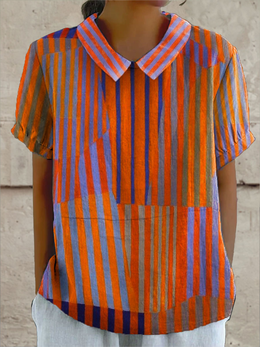 Geometric Striped Shirt, Stylish Fit