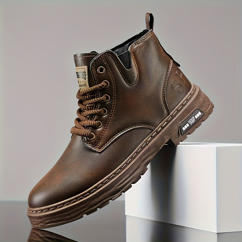 Rugged Lace-Up Ankle Boots for Men