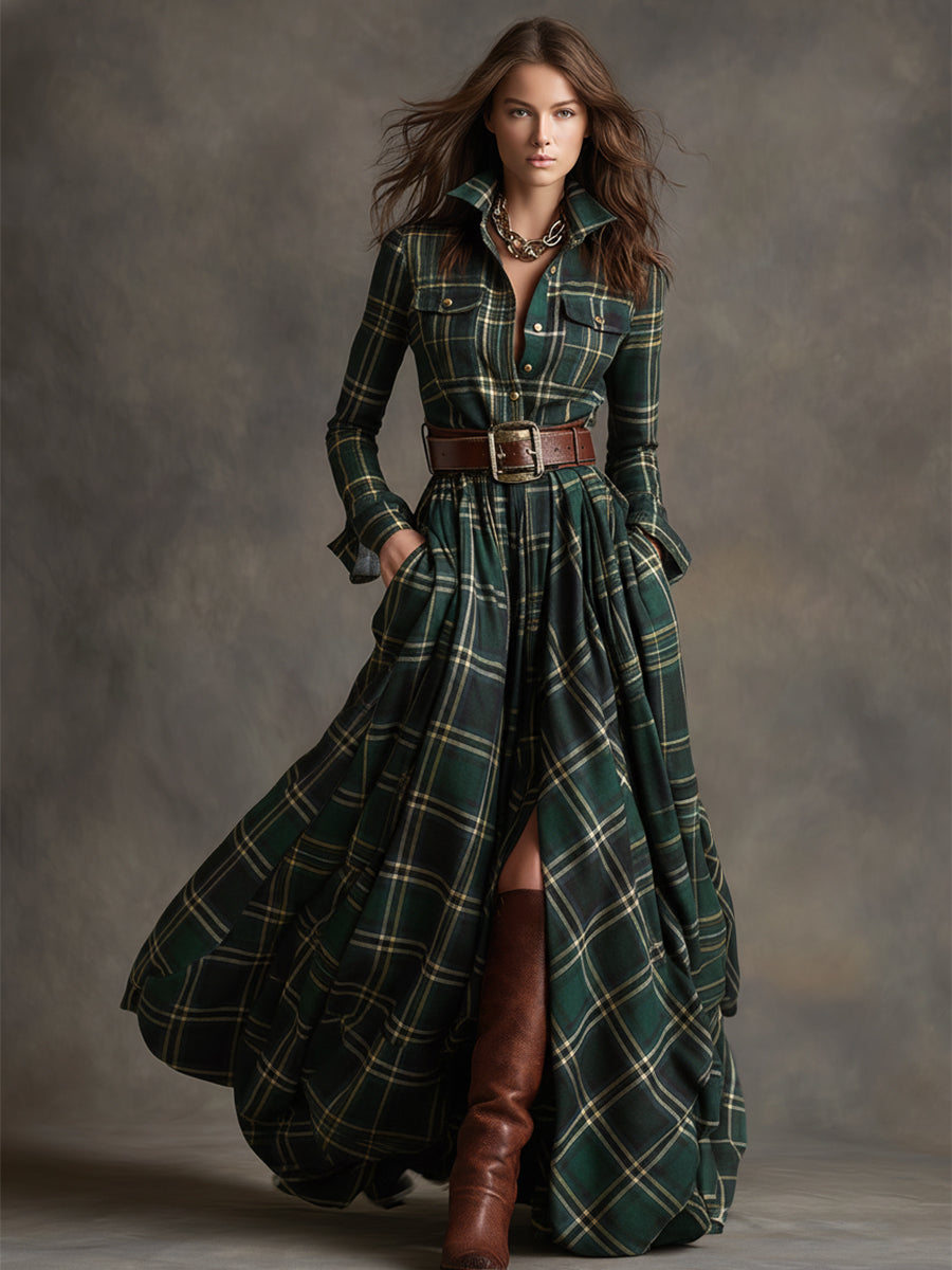 Belted Button-Up Shirt Dress, Women's Classic Fit