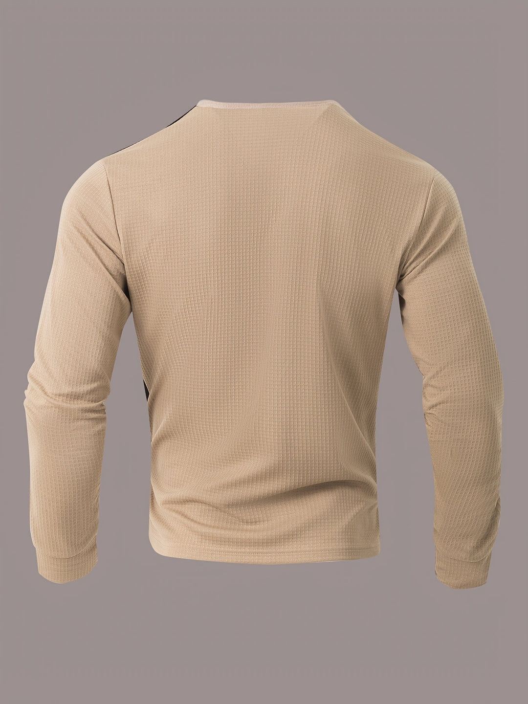 Textured Long-Sleeve Henley for Men, Plus Size