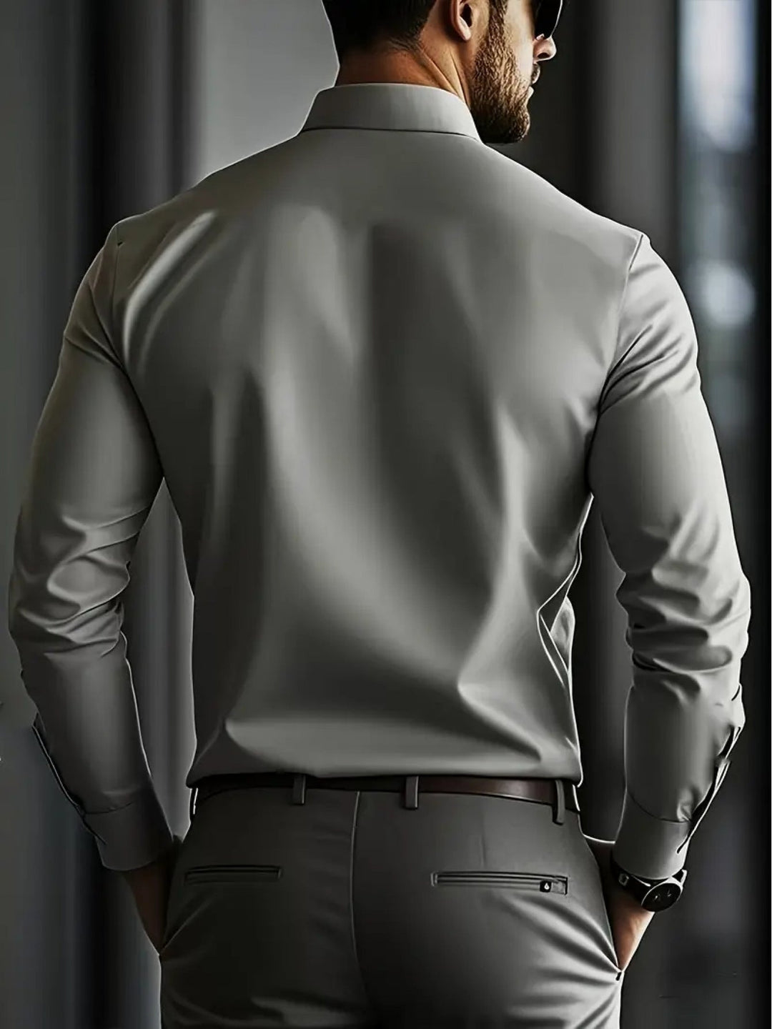 Slim-Fit Dress Shirt for Men, Refined Style