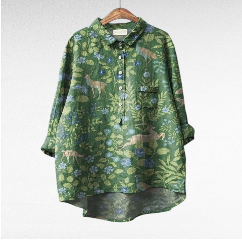 Stylish Multicolor Floral Blouse for Women, Plus Size