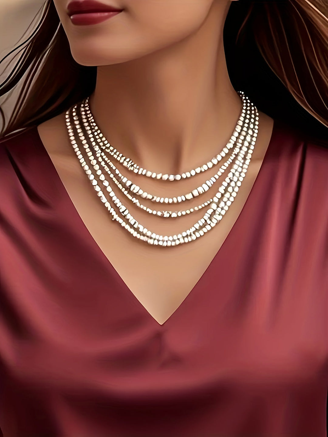 Draped V-Neck Blouse for Women