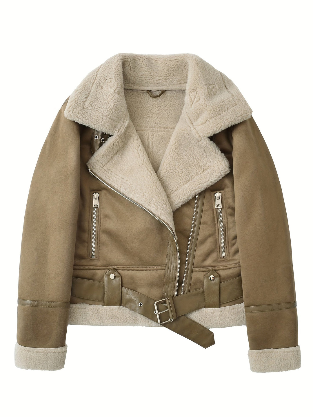 Belted Aviator Jacket for Women