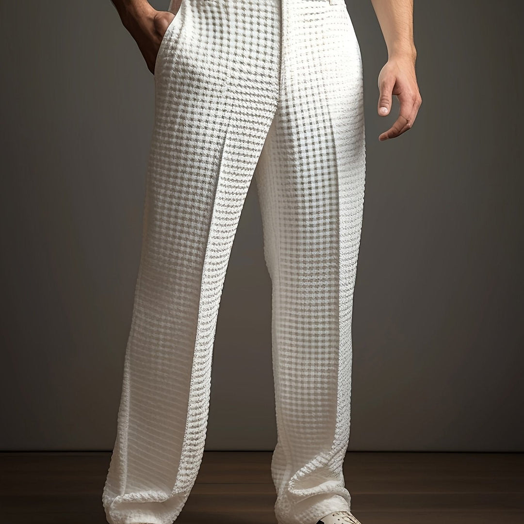 Relaxed Textured Trousers for Men, Plus Size