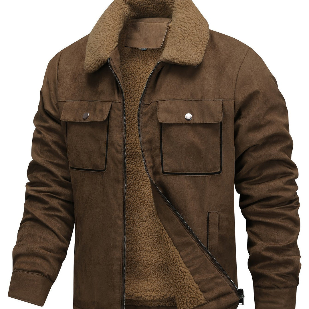 Fleece-Lined Winter Jacket for Men