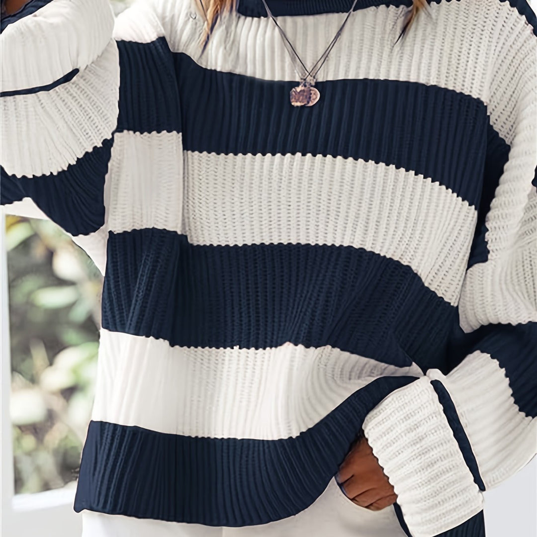 Colorblock Sweater for Women, Relaxed Style