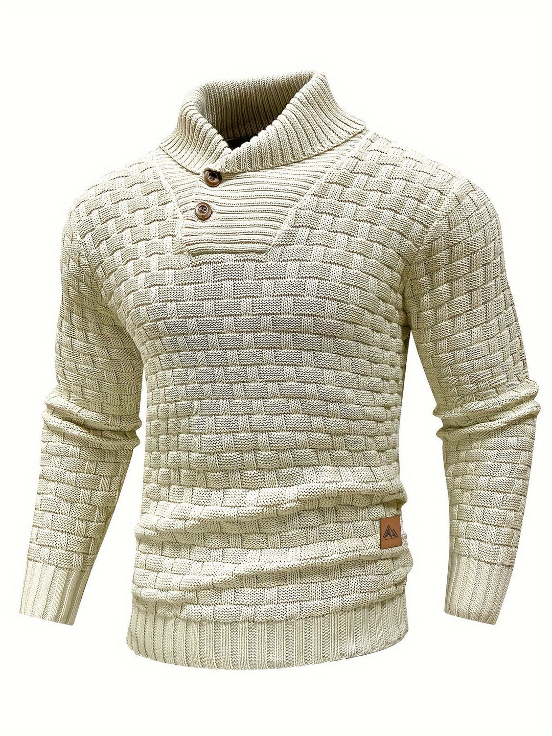 Textured Shawl-Collar Sweater for Men