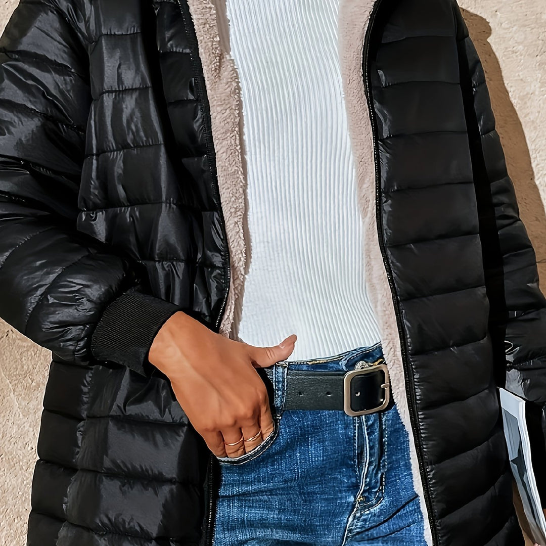 Quilted Longline Coat for Women