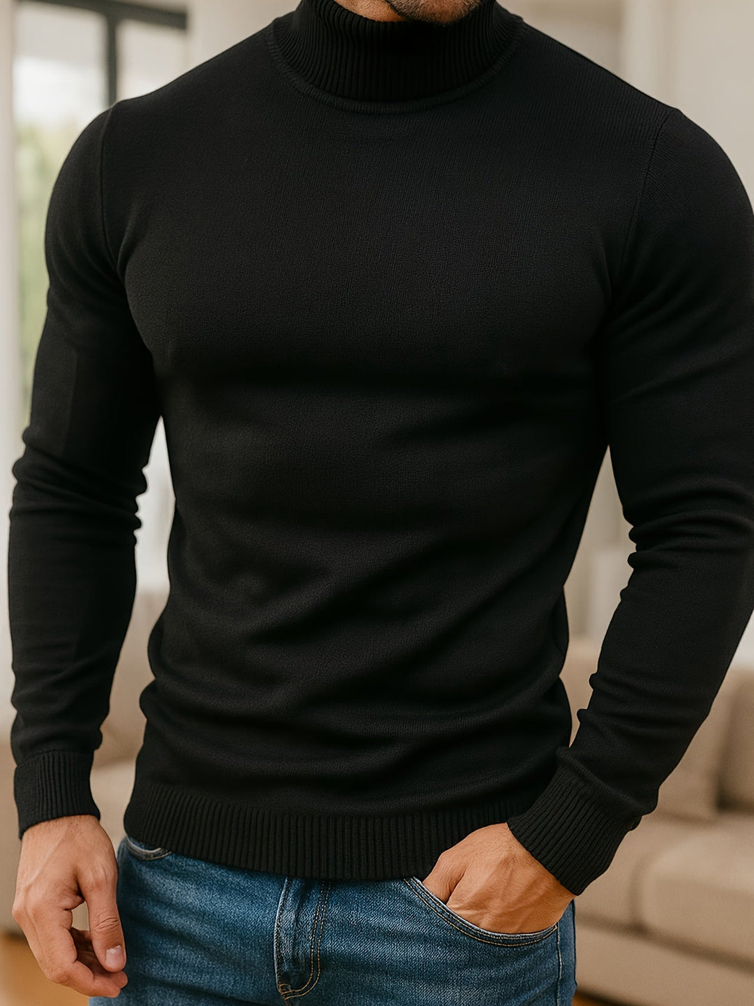 Refined High-Neck Sweater for Men