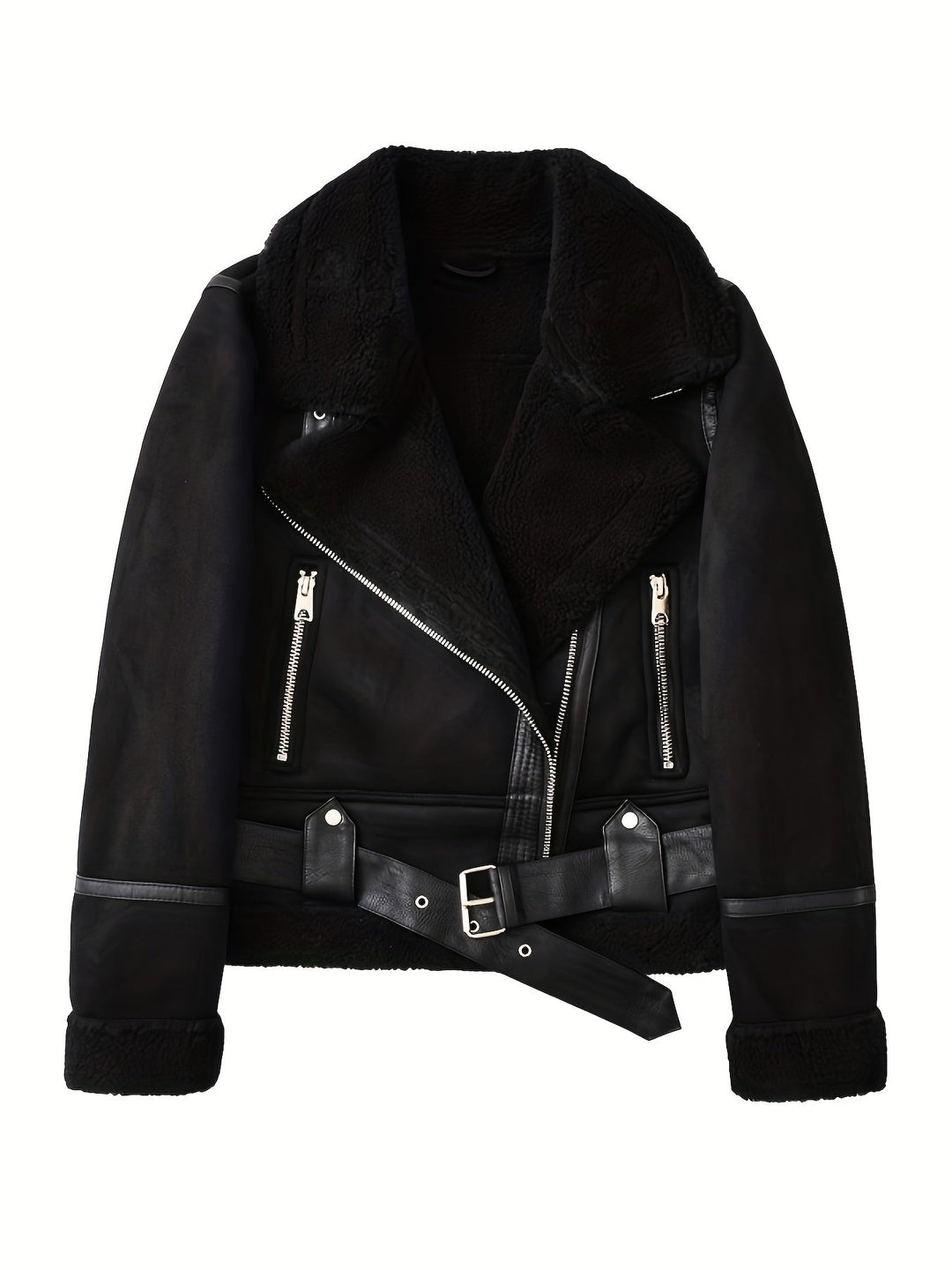 Belted Aviator Jacket for Women