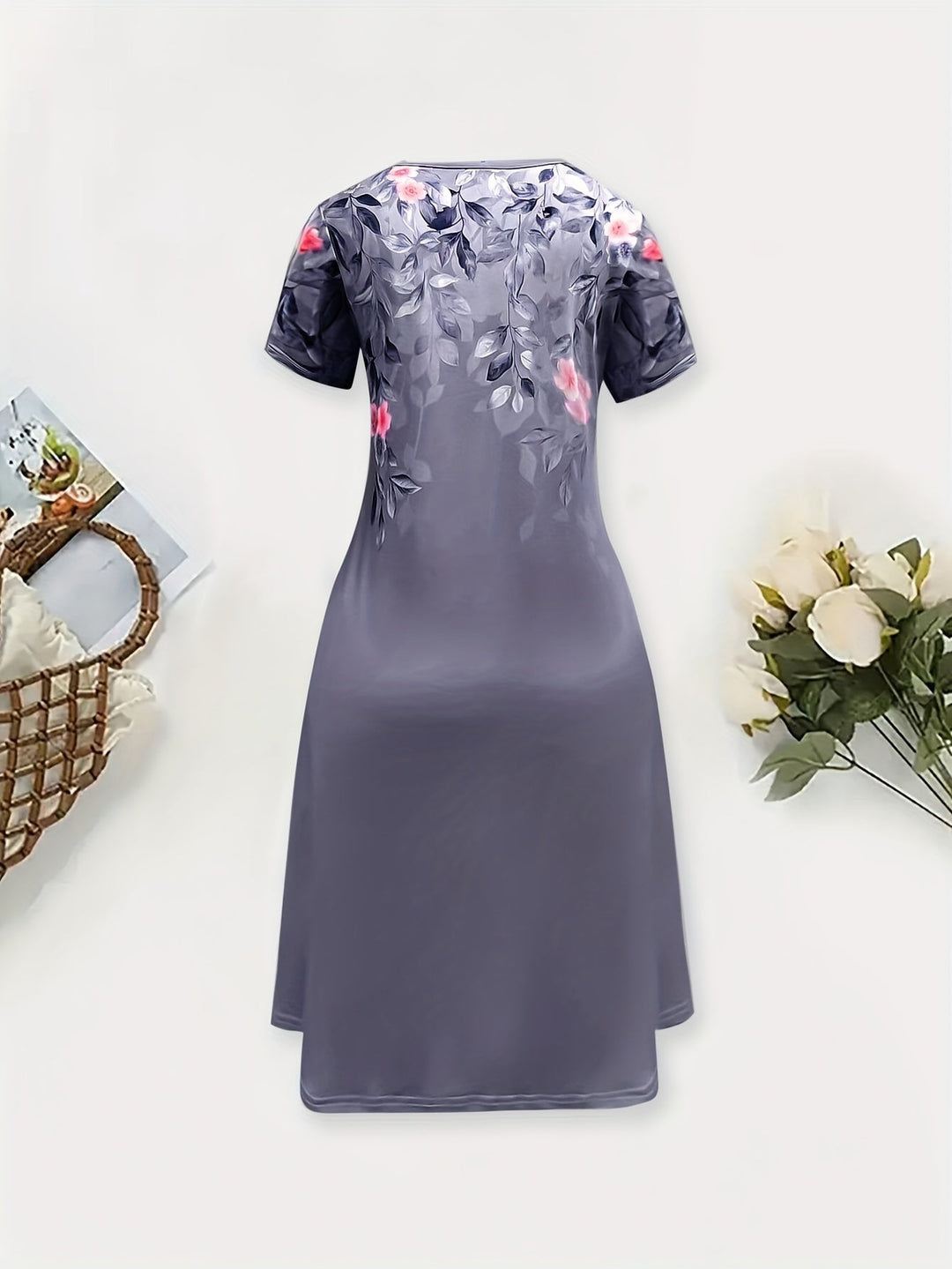Floral A-Line Dress for Women, Graceful Style