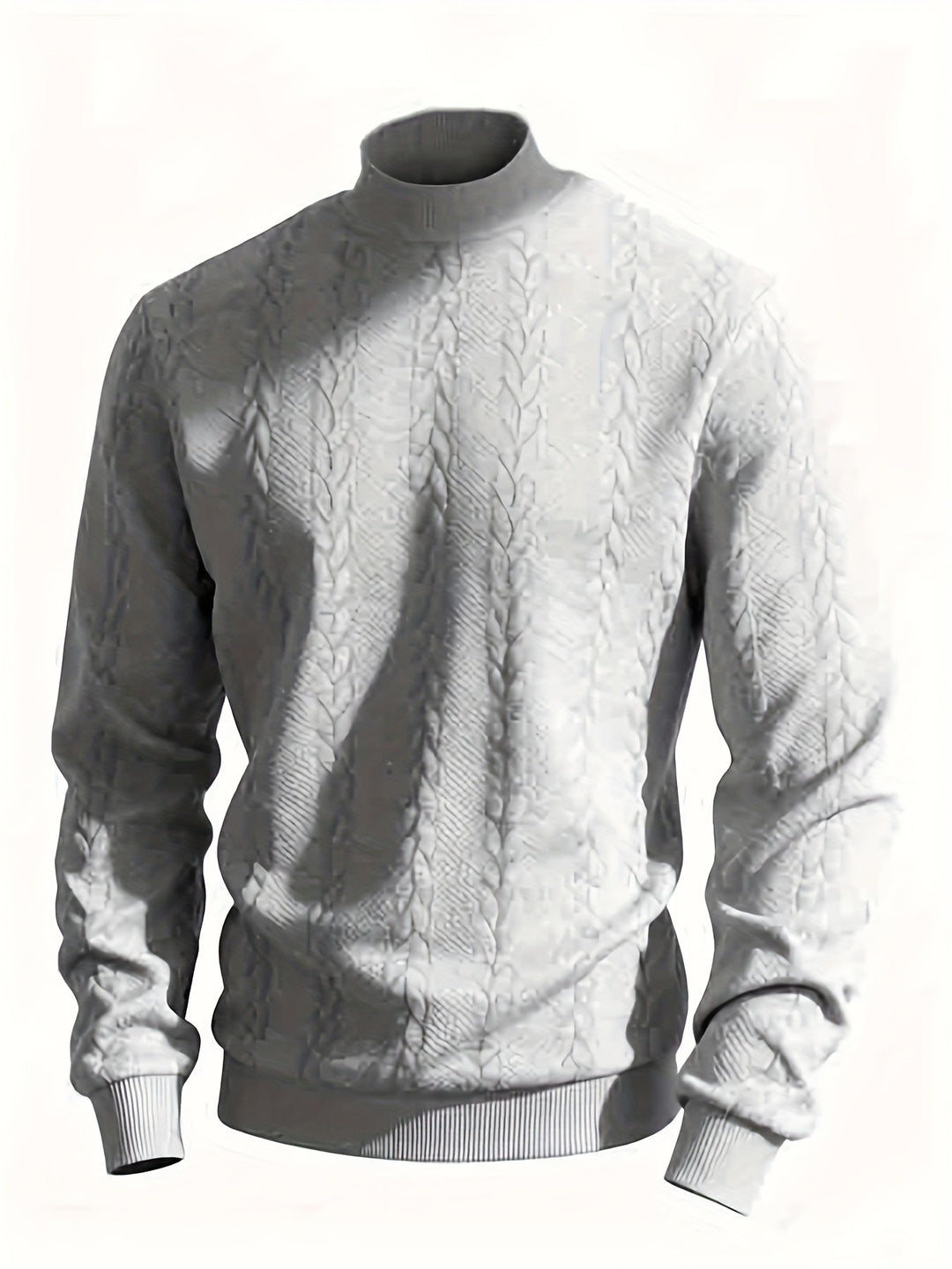 High-Neck Sweatshirt for Men, Textured Style