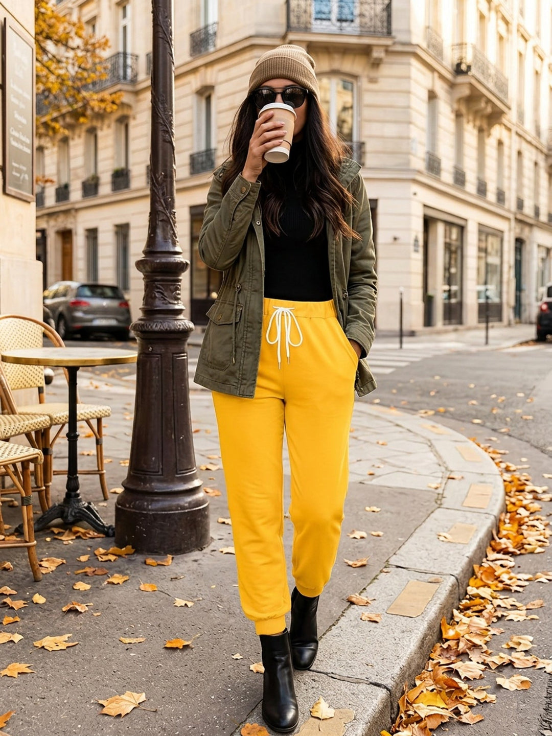 Ladies Tapered Drawstring Joggers