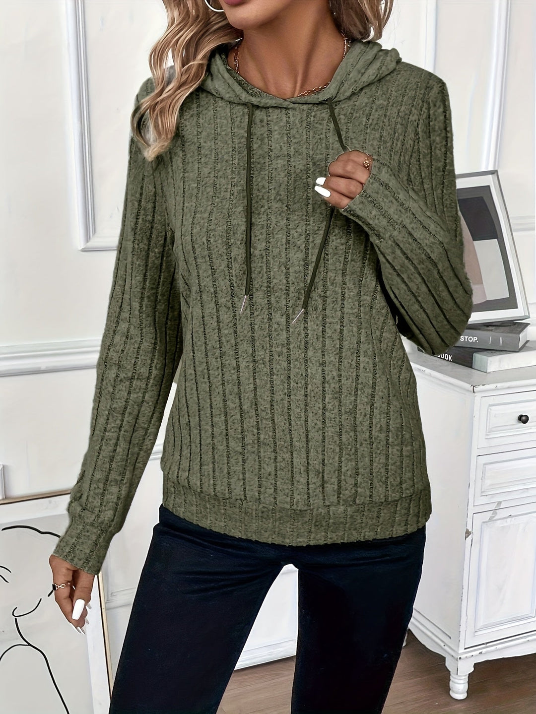 Textured Hoodie for Women, Cozy Style