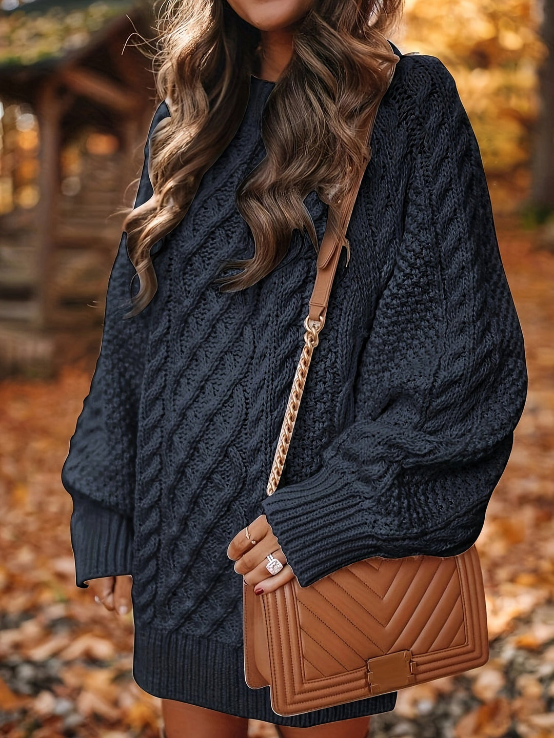 Cable-Knit Sweater Dress for Women, Cozy Style