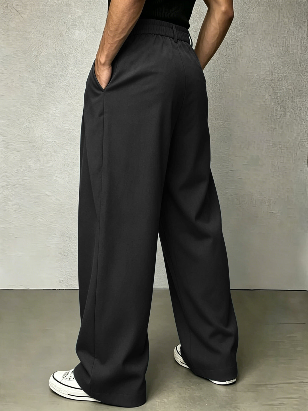 Pleated Wide-Leg Trousers for Men