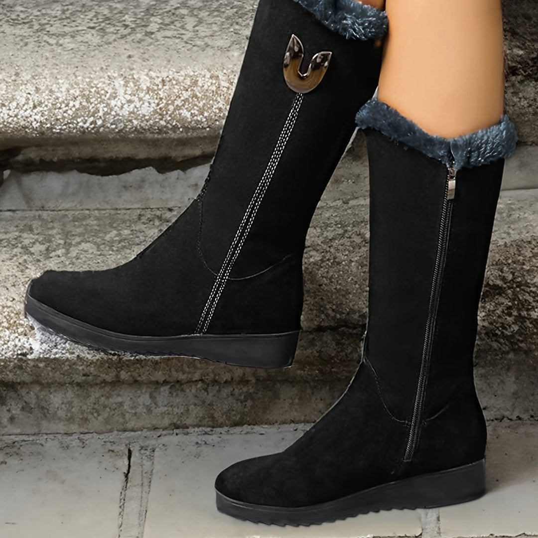 Cuffed Winter Boots for Women, Cozy Style