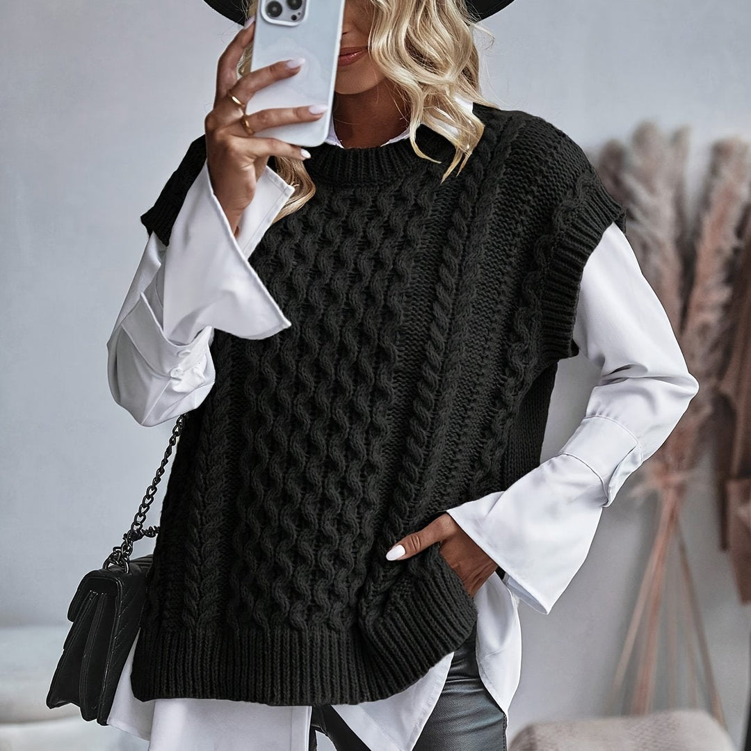 Cable-Knit Sweater Vest for Women, Cozy Style