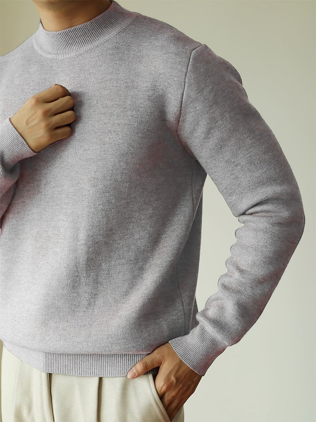 High-Neck Sweater for Men, Refined Style