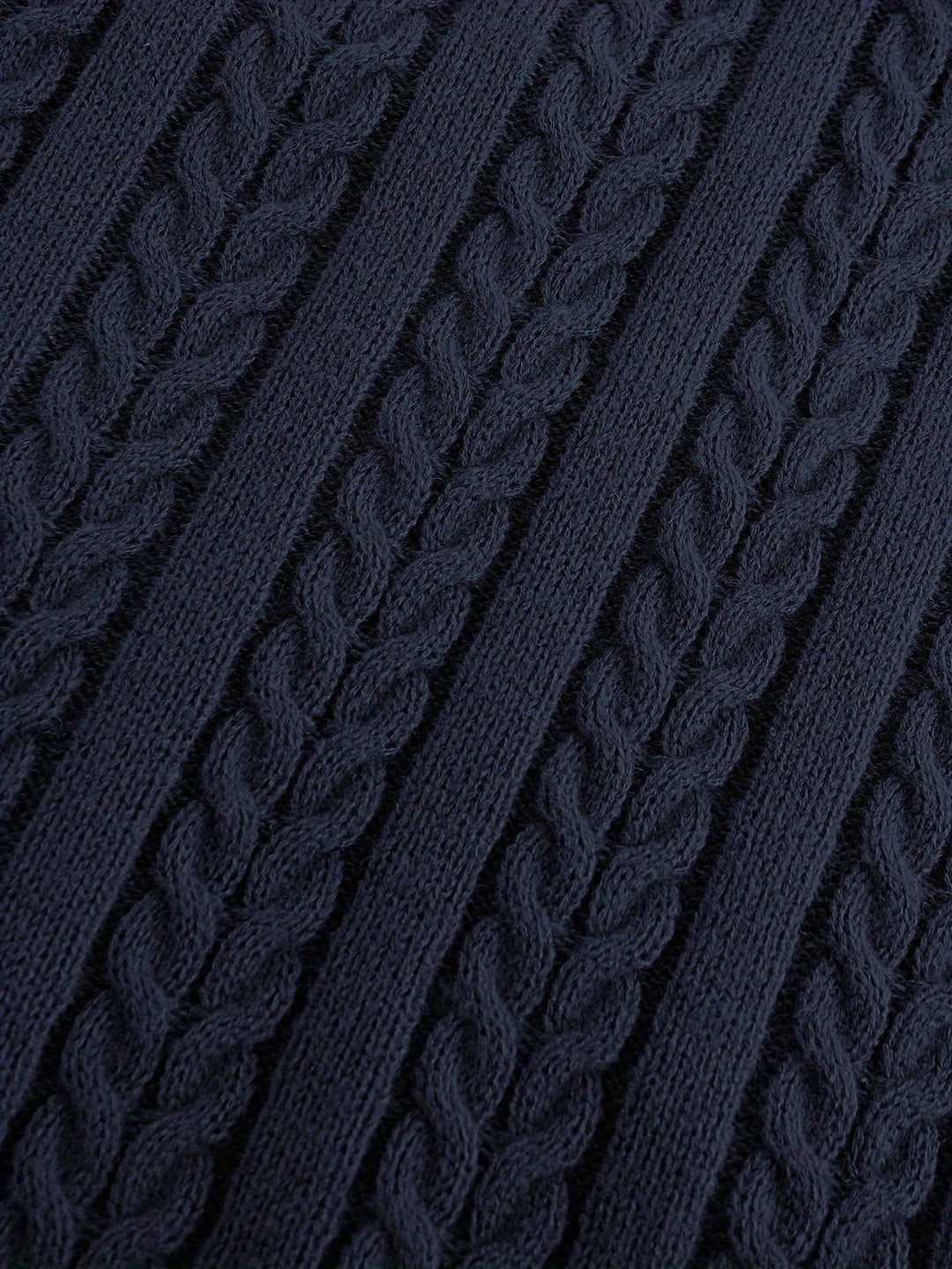 Cable-Knit V-Neck Sweater Vest for Men, Dark Gray