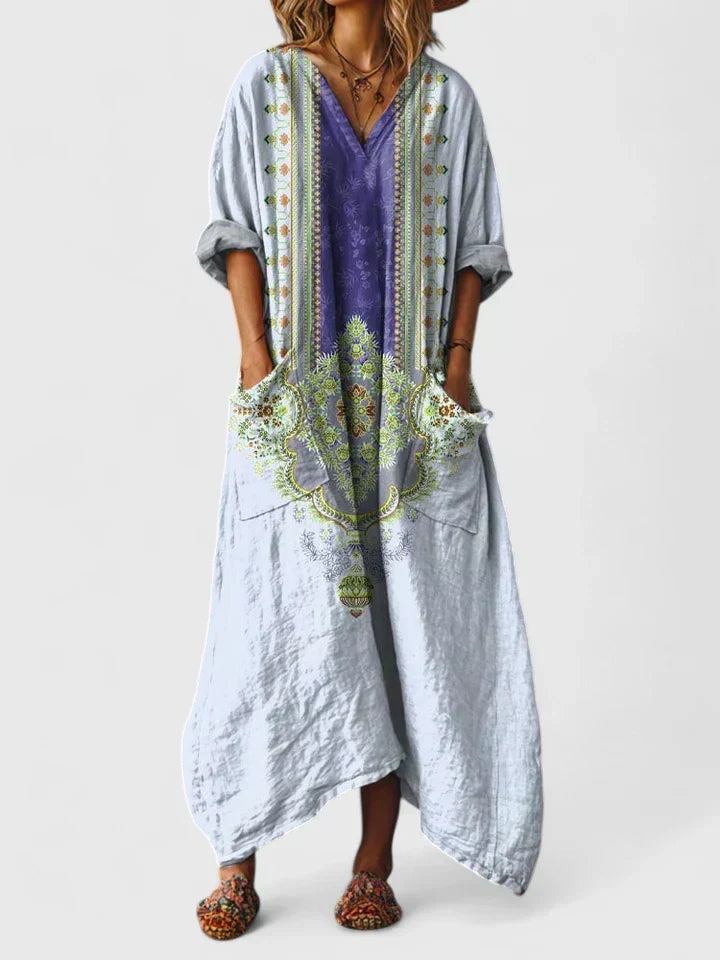 Elegant Oversize Pocket Dress for Women, Plus Size