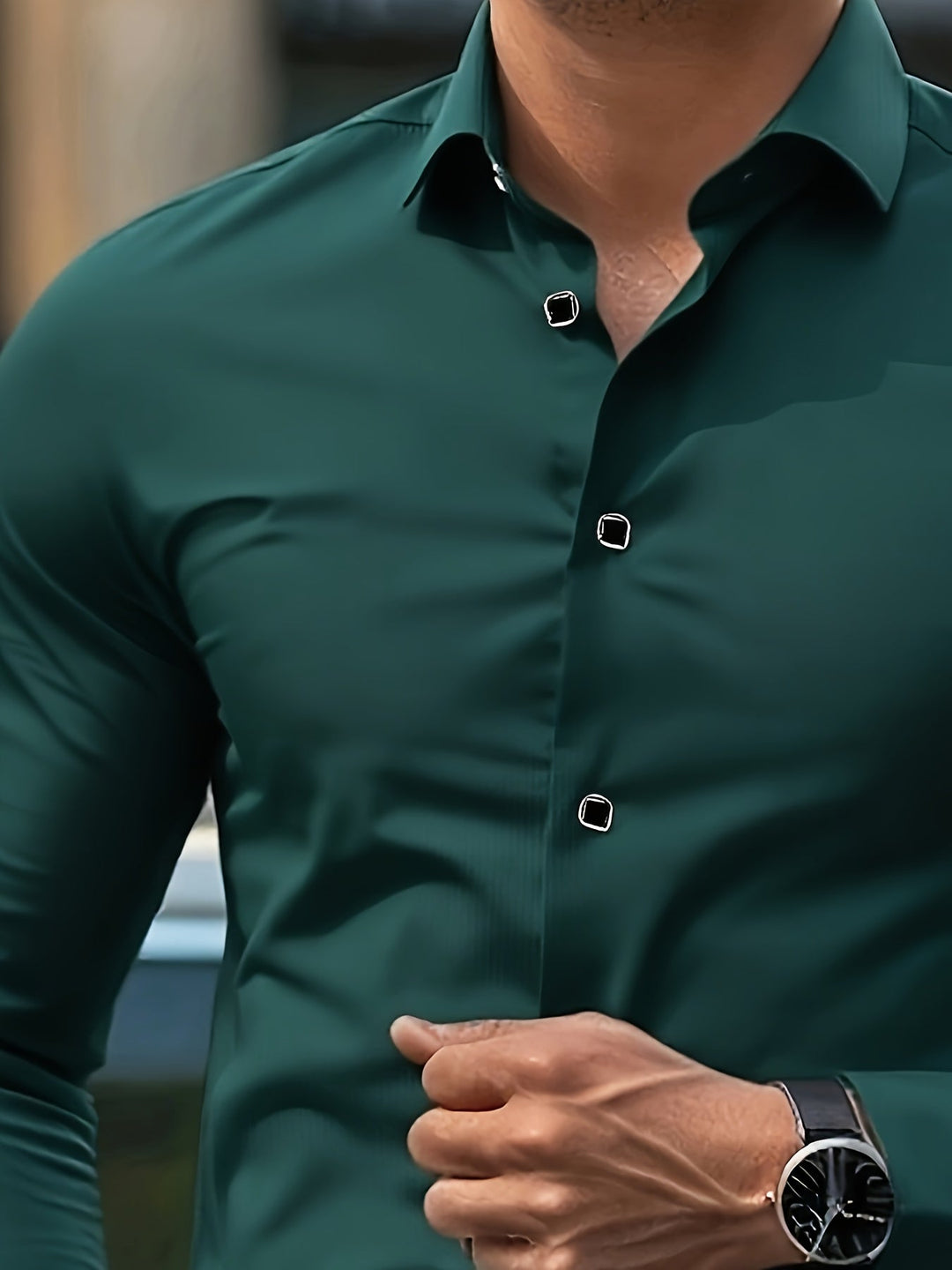 Slim-Fit Dress Shirt for Men, Refined Style