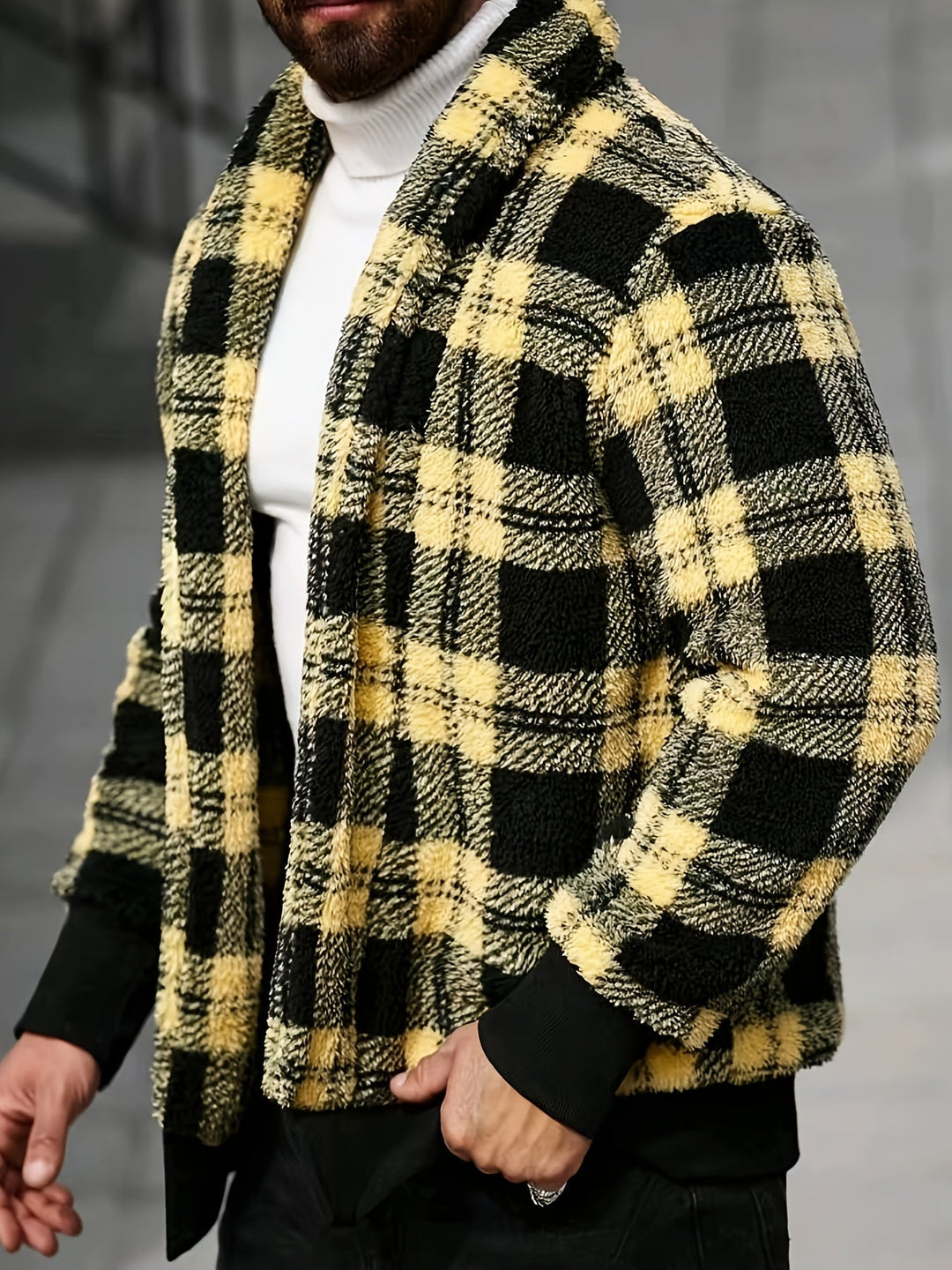 Checked Jacket for Men, Cozy Style