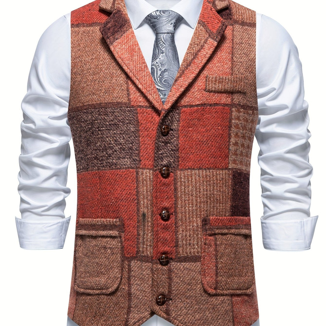 Men's Patchwork Tailored Waistcoat