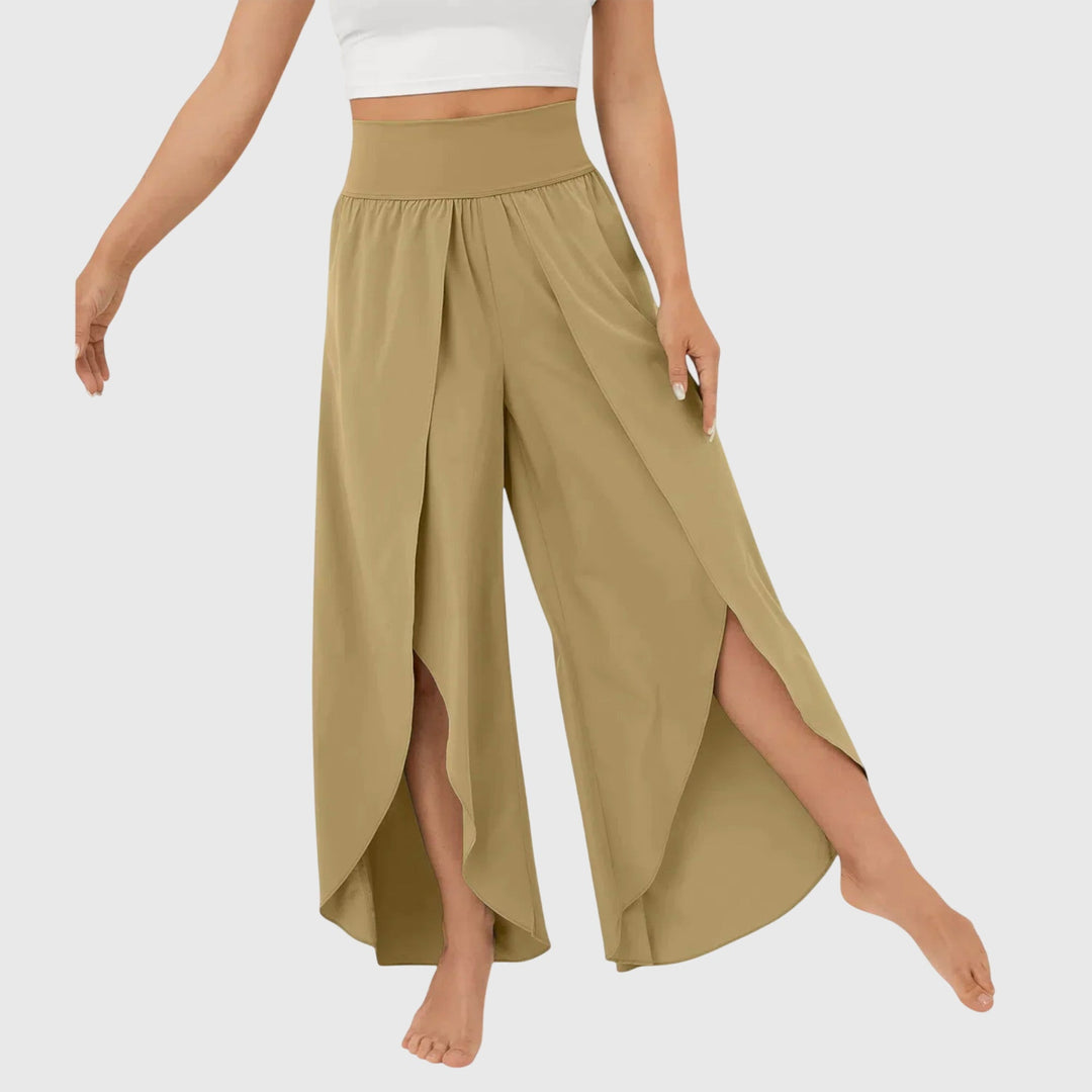 Flowing Wide-Leg Split Pants for Women