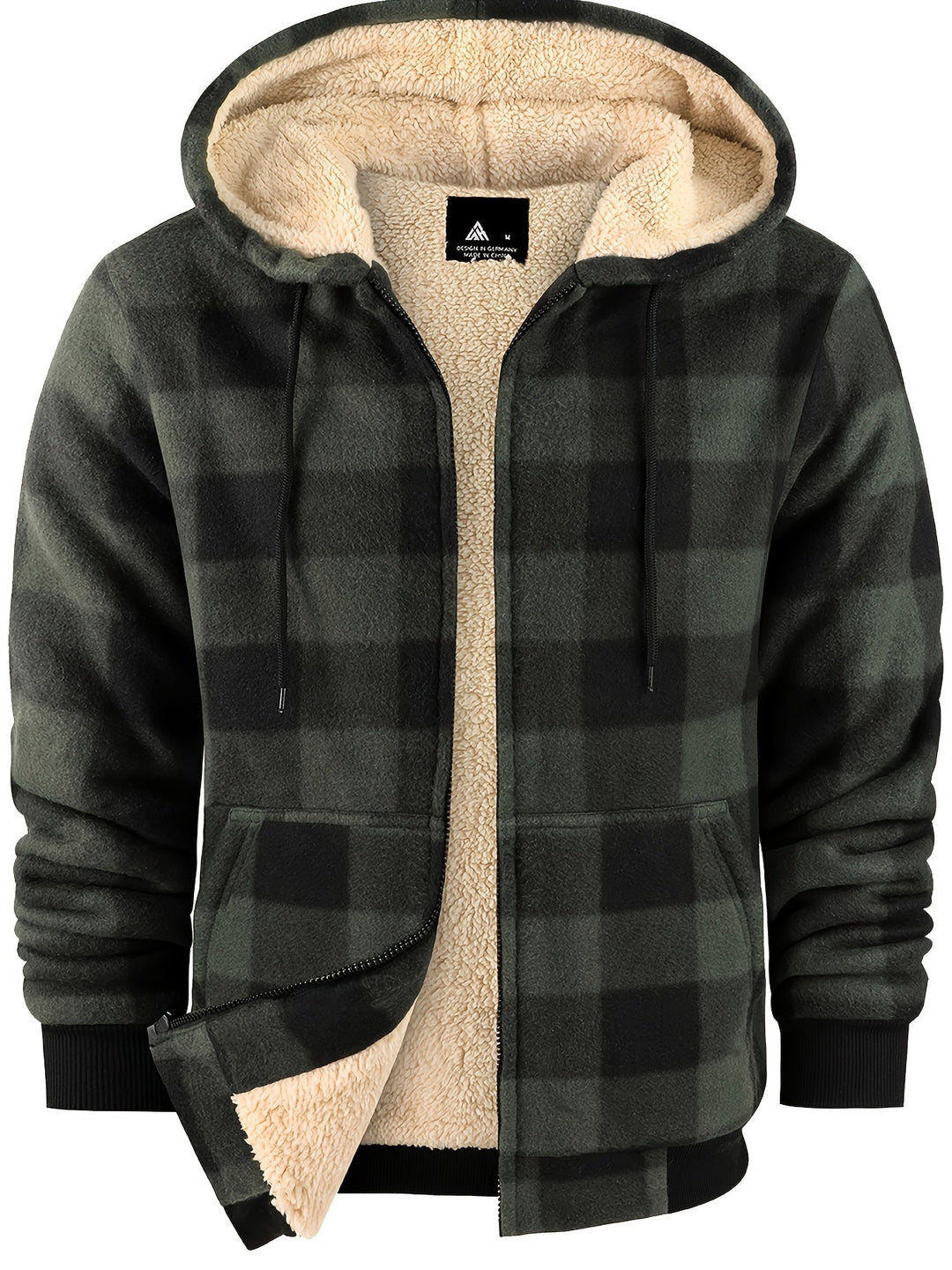 Hooded Zip-Up Jacket, Men's Cozy Fit