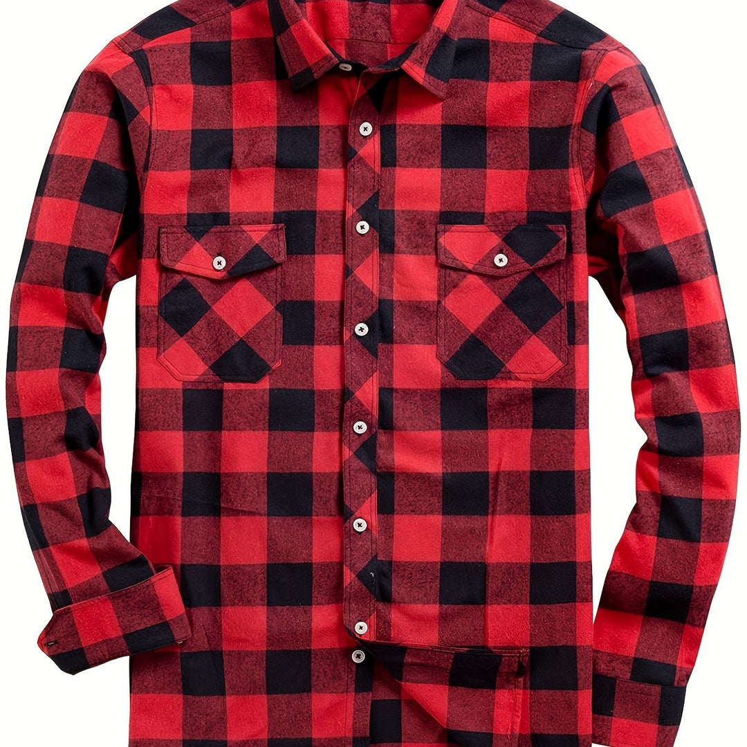 Checked Flannel Shirt for Men, Classic Style