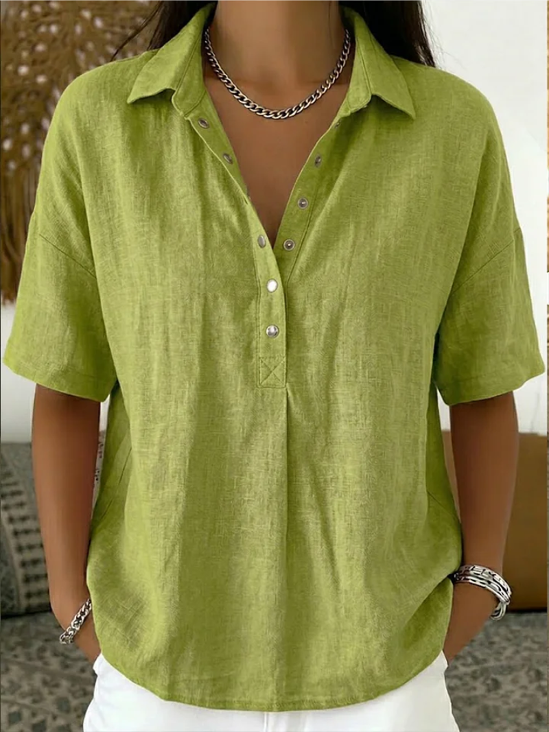 Plus Size Casual Button-Up Collar Shirt for Women