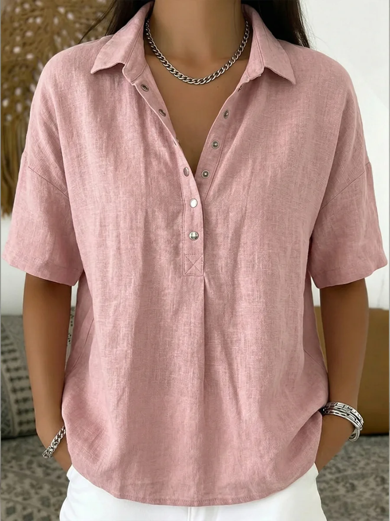 Plus Size Casual Button-Up Collar Shirt for Women
