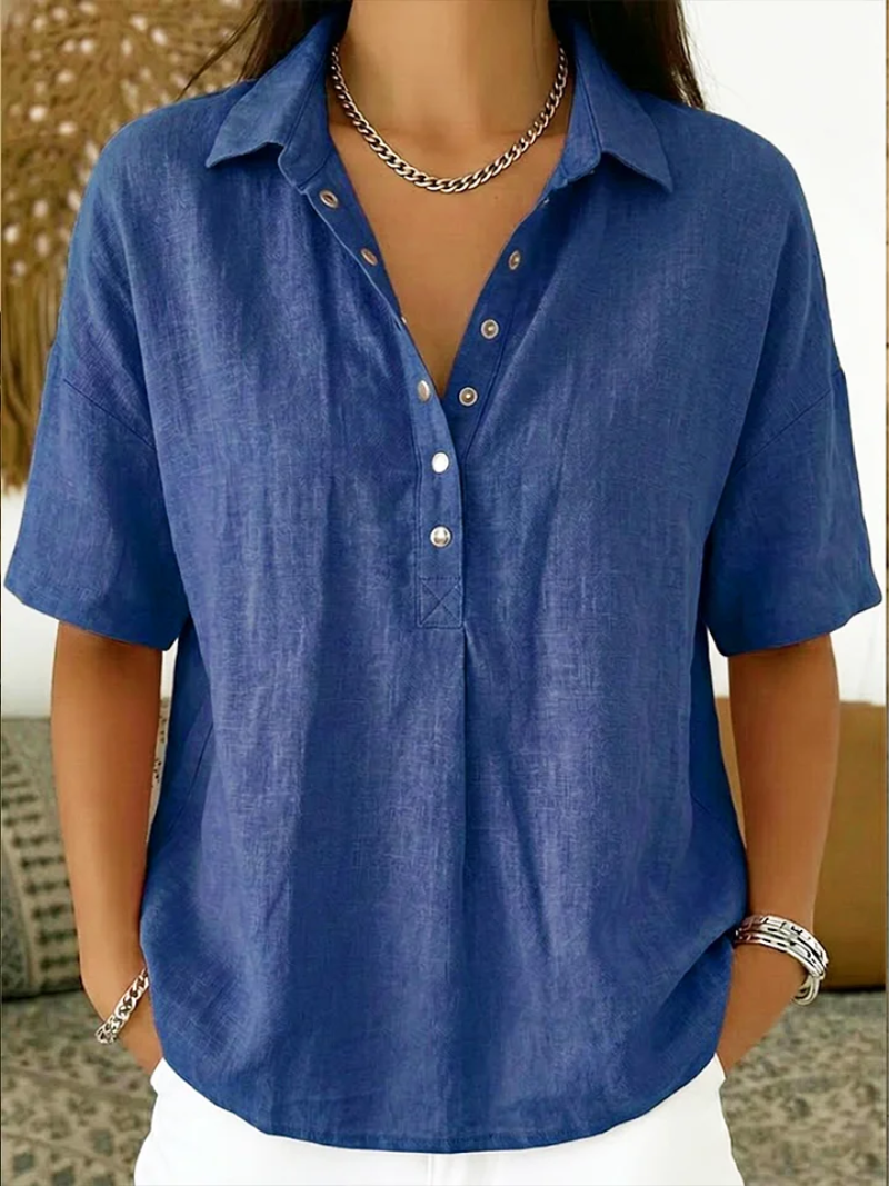 Plus Size Casual Button-Up Collar Shirt for Women
