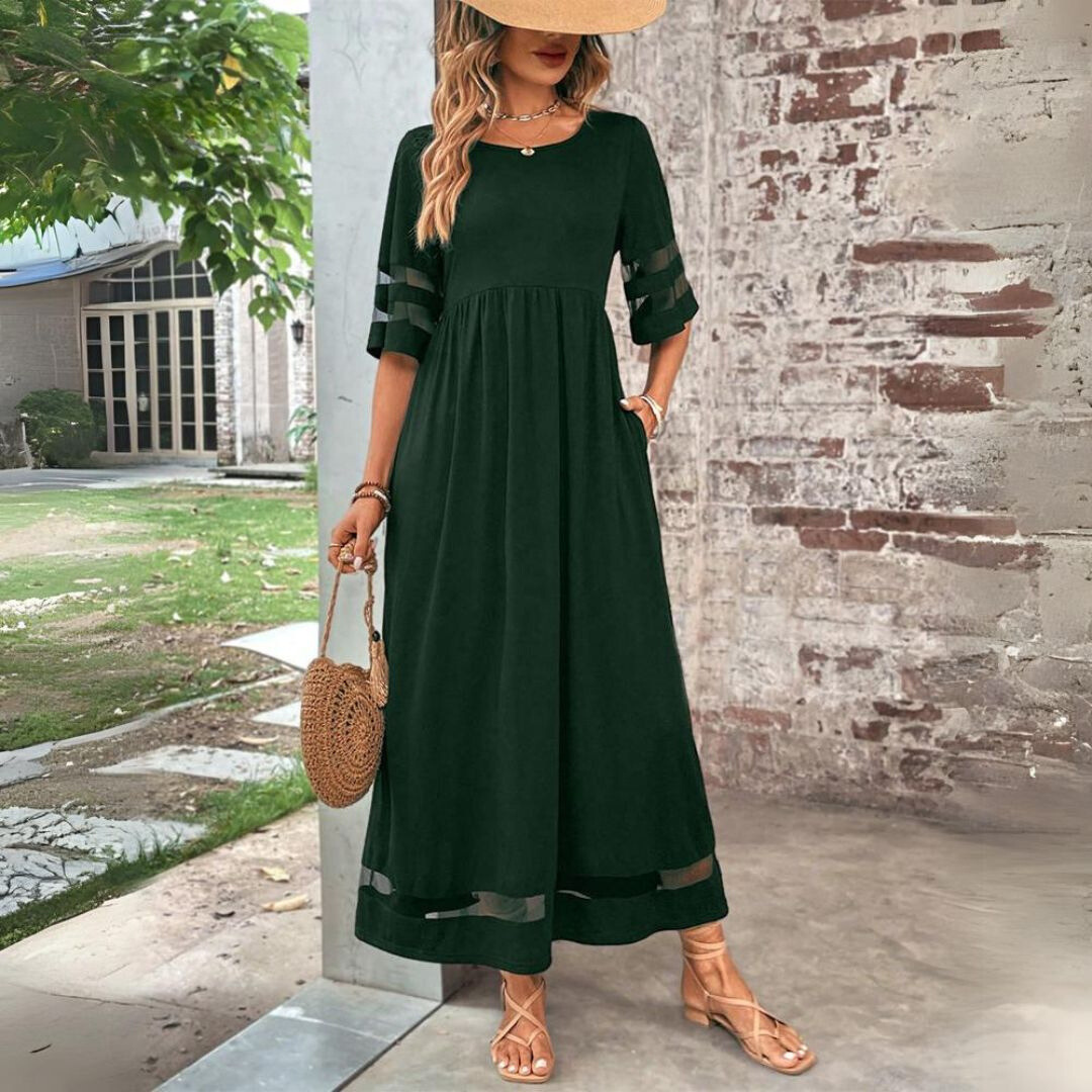 Tummy-Smoothing Midi Dress for Women, Elegant Style