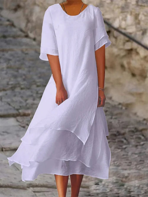 Women's Flowing Layered Midi Dress