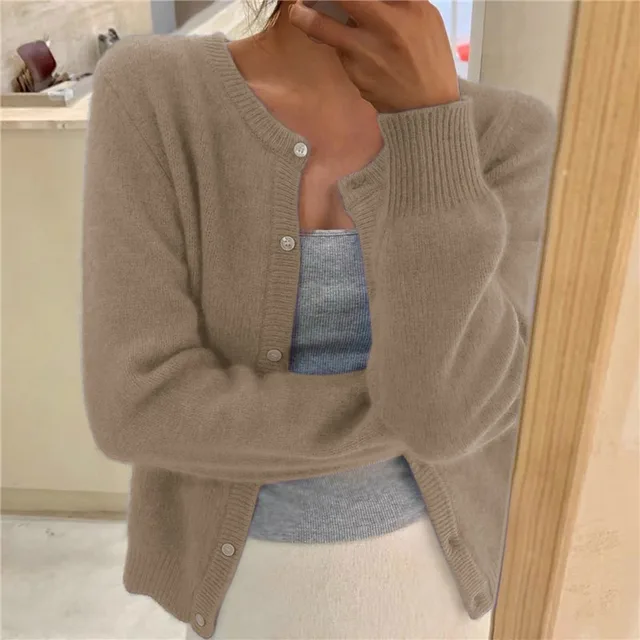 Button-Front Cardigan for Women, Soft Style